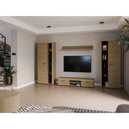 Meblościanka 300 cm Ramon dąb olejowany zestaw mebli do salonu